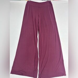 Wink Wide-Leg Jumpsuit Pants in Burgundy